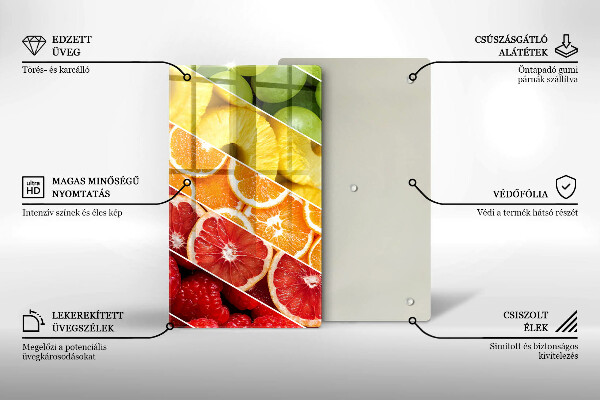 Kitchen chopping board Colorful fruits