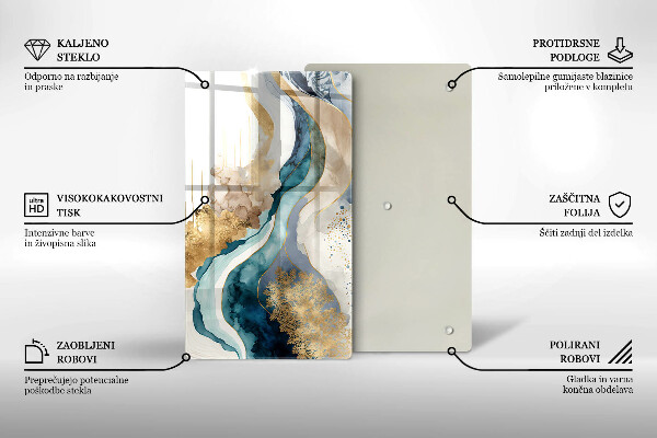 Kitchen chopping board Colorful marble