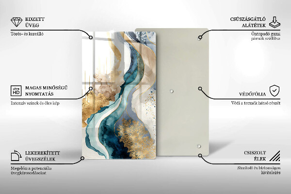 Kitchen chopping board Colorful marble