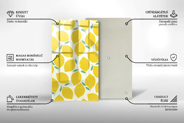 Kitchen chopping board Illustratuion lemons
