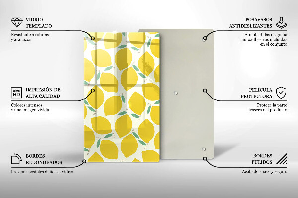 Kitchen chopping board Illustratuion lemons