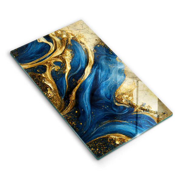 Kitchen chopping board Blue-gold marble