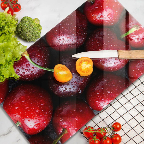 Kitchen chopping board Cherries close-up