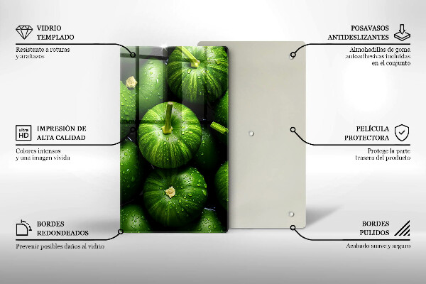 Kitchen chopping board Green pumpkins