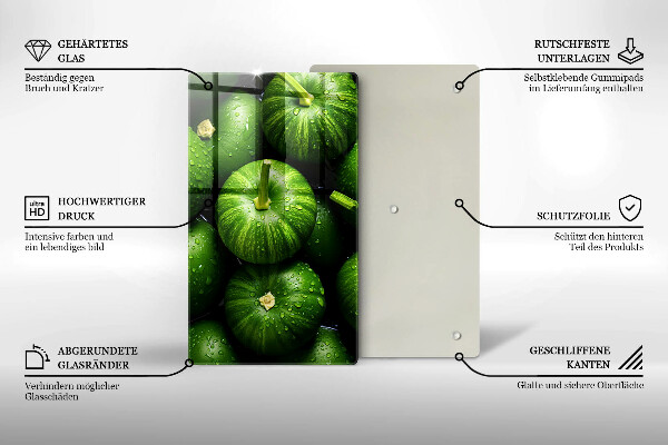 Kitchen chopping board Green pumpkins