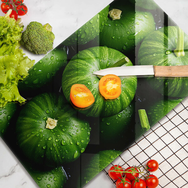 Kitchen chopping board Green pumpkins