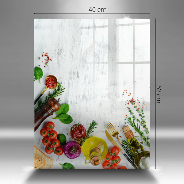 Kitchen chopping board Vegetables and spices