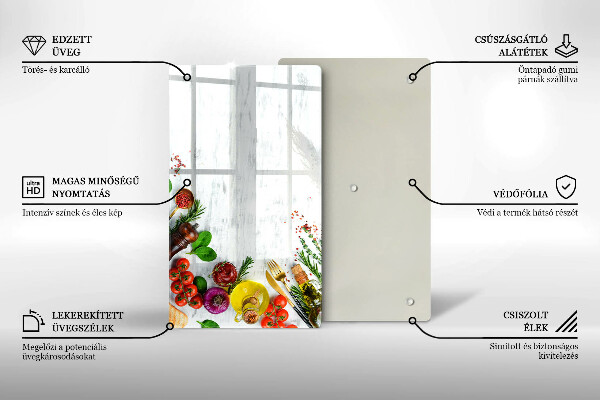 Kitchen chopping board Vegetables and spices