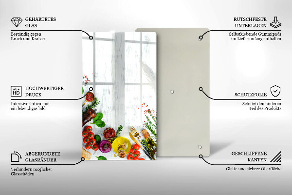 Kitchen chopping board Vegetables and spices