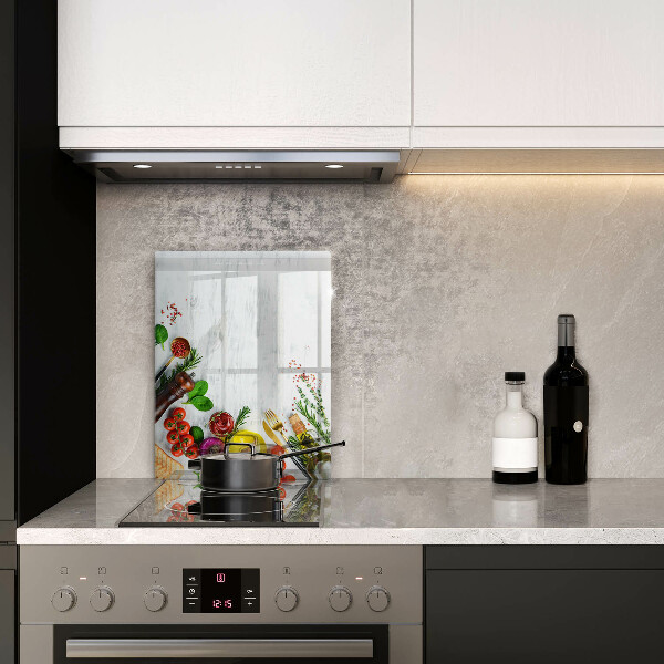 Kitchen chopping board Vegetables and spices