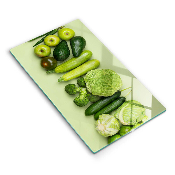 Kitchen chopping board Green fruits and vegetables