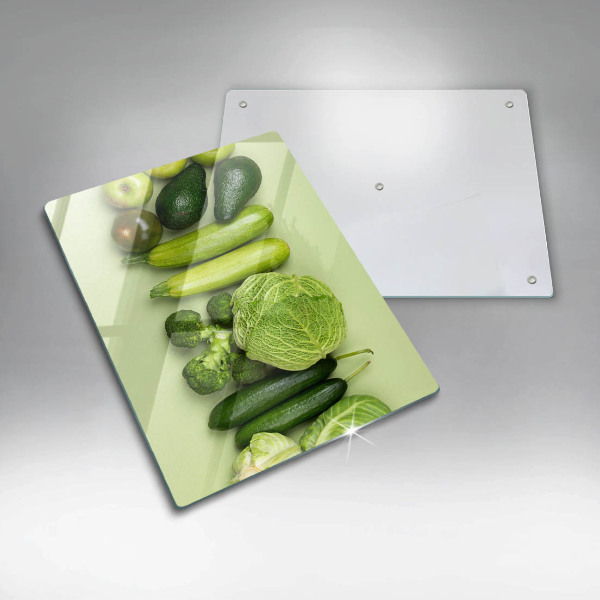 Kitchen chopping board Green fruits and vegetables
