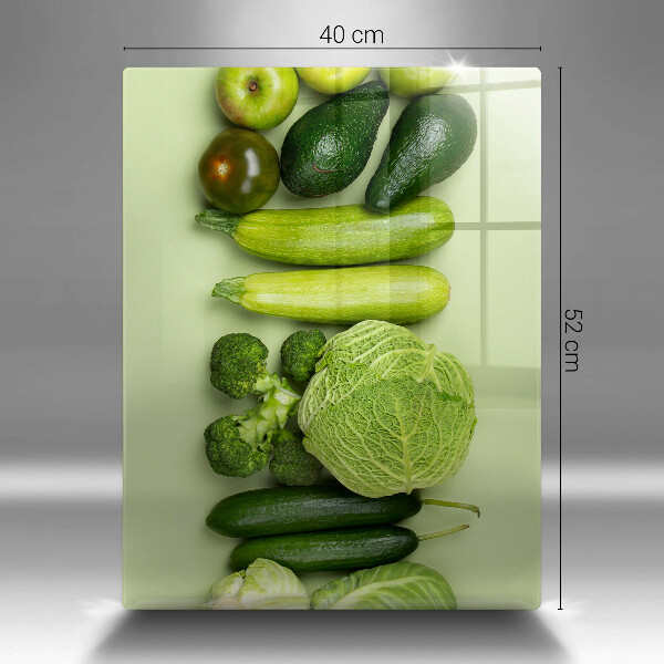 Kitchen chopping board Green fruits and vegetables