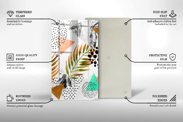 Worktop protector Boho leaves pattern