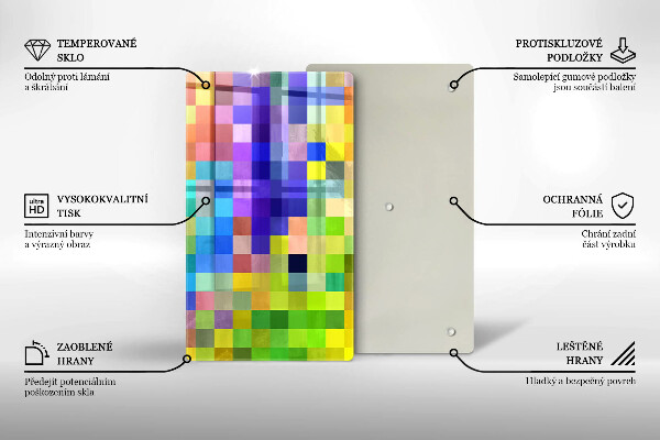 Worktop protector Colorful squares pixels