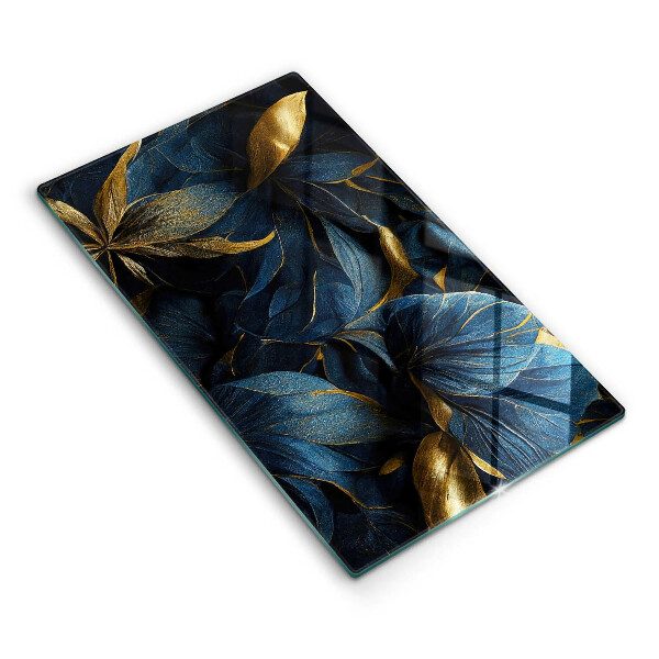 Chopping board Decorative leaves with gold