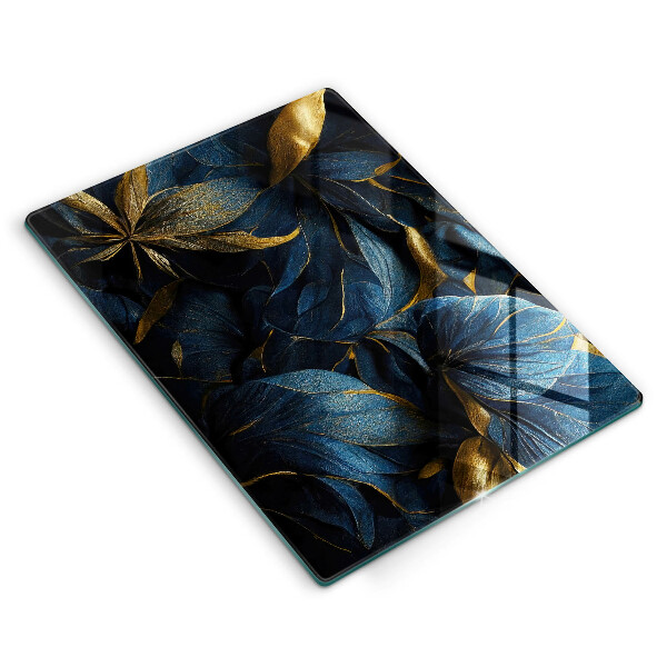 Chopping board Decorative leaves with gold