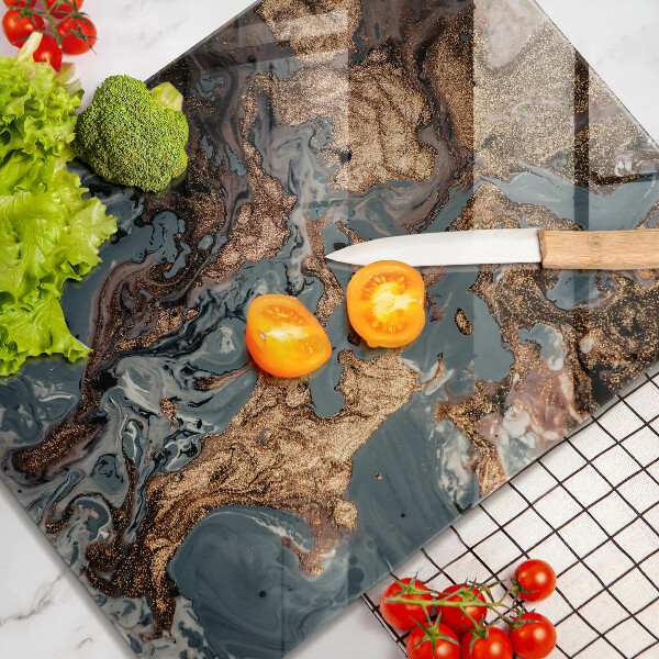 Chopping board Decorative rock with gold