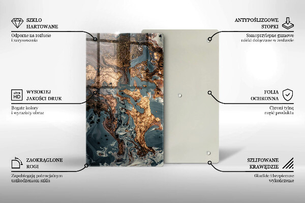 Chopping board Decorative rock with gold