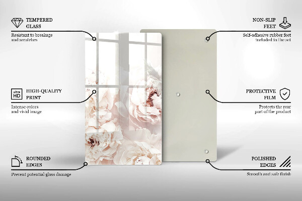 Worktop protector Pastel peonies