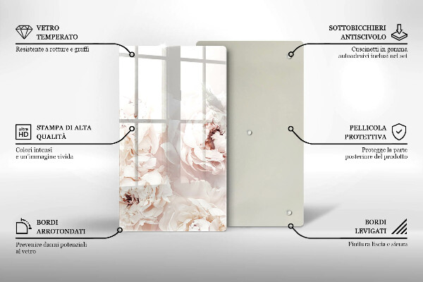 Worktop protector Pastel peonies