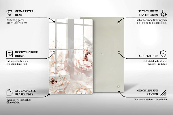 Worktop protector Pastel peonies