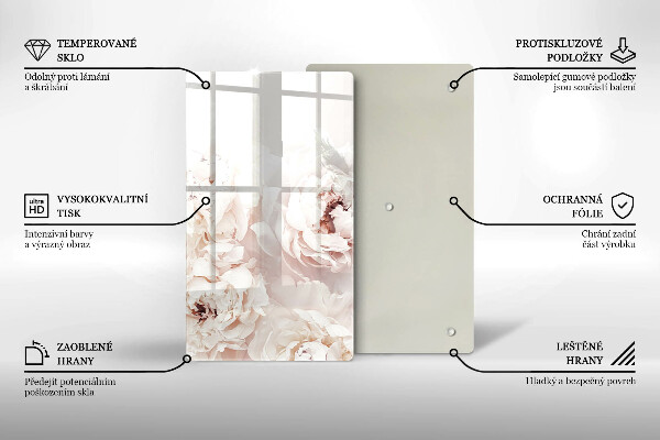 Worktop protector Pastel peonies