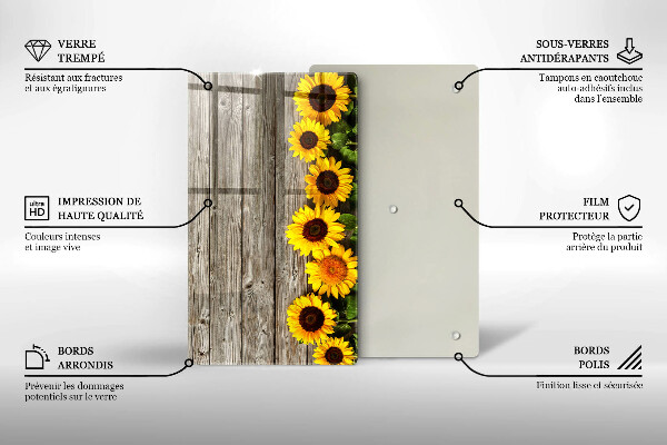 Worktop protector Sunflowers on the boards