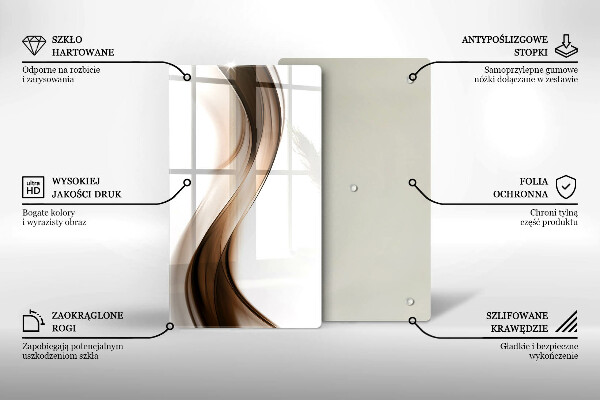 Worktop protector Abstraction brown lines