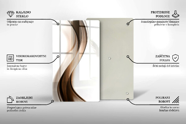 Worktop protector Abstraction brown lines