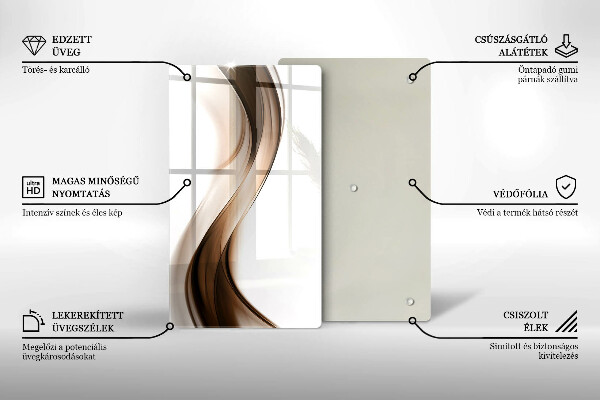 Worktop protector Abstraction brown lines