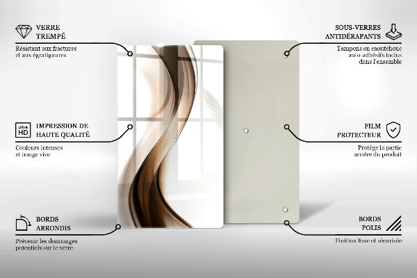 Worktop protector Abstraction brown lines