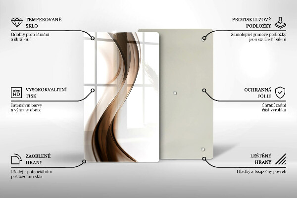 Worktop protector Abstraction brown lines