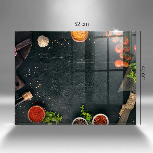 Chopping board glass Cherry tomatoes