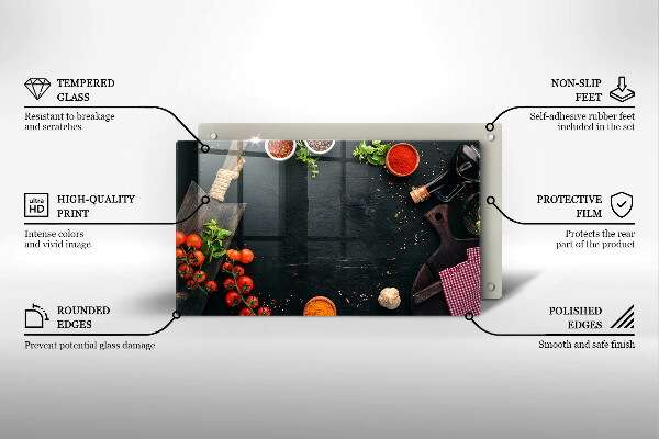 Chopping board glass Cherry tomatoes