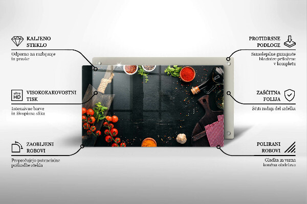Chopping board glass Cherry tomatoes