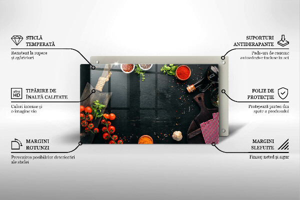 Chopping board glass Cherry tomatoes