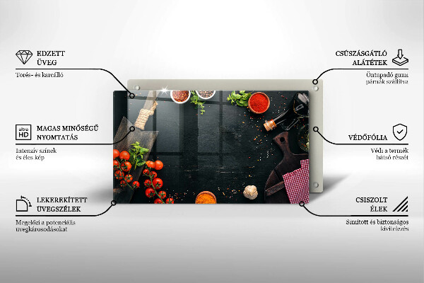 Chopping board glass Cherry tomatoes