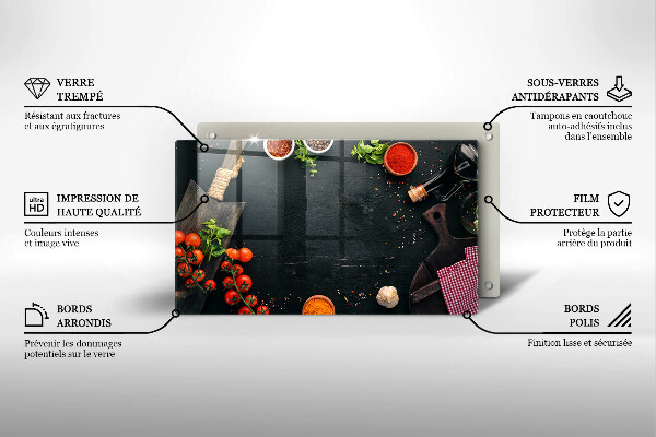 Chopping board glass Cherry tomatoes