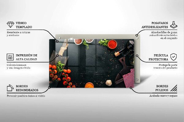 Chopping board glass Cherry tomatoes