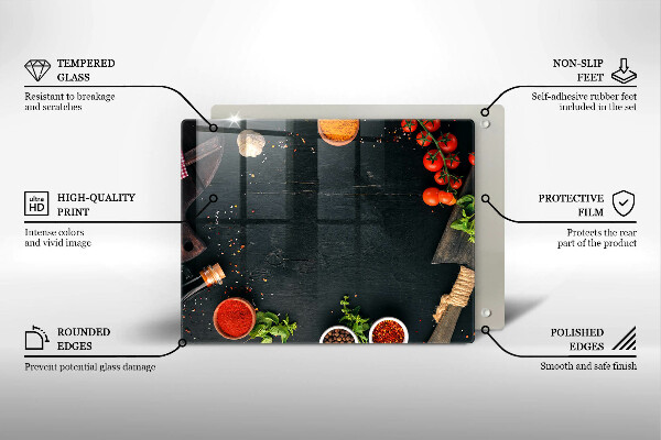 Chopping board glass Cherry tomatoes