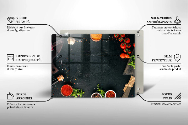 Chopping board glass Cherry tomatoes