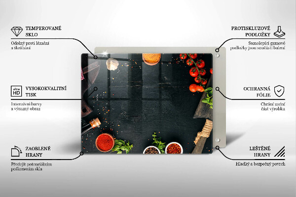 Chopping board glass Cherry tomatoes