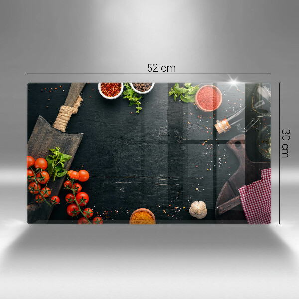 Chopping board glass Cherry tomatoes