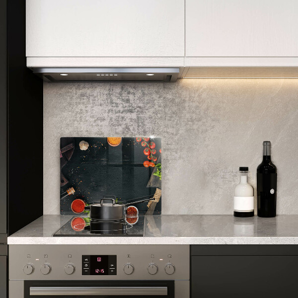 Chopping board glass Cherry tomatoes