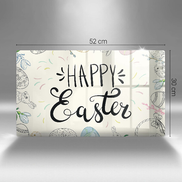 Chopping board glass Happy Easter