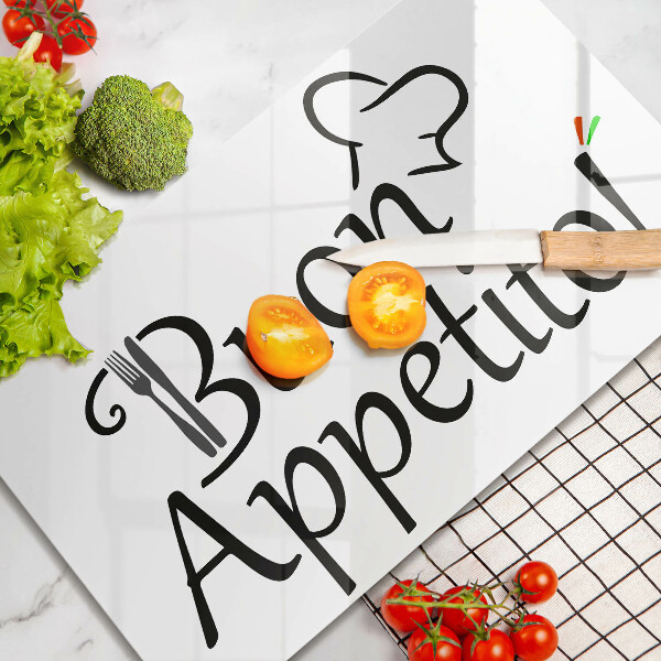 Chopping board glass The inscription Buon Appetito!