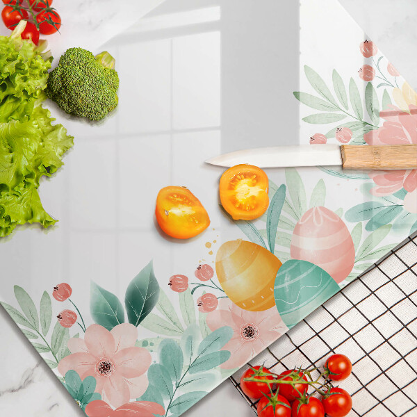 Chopping board glass Easter eggs