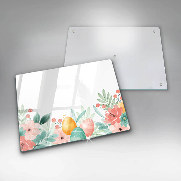 Chopping board glass Easter eggs