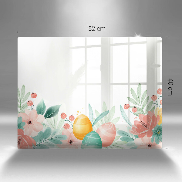 Chopping board glass Easter eggs